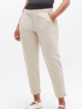 Athleta Brooklyn Ankle Pants Tan Womens Plus Size 26‎ Stretch Lightweight Travel
